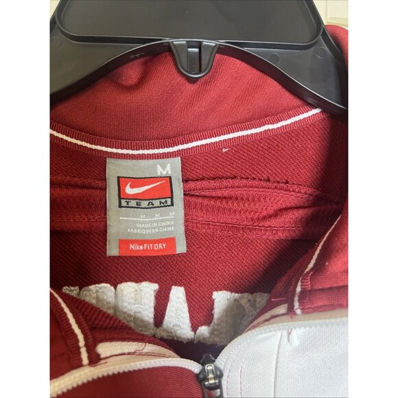 Nike Team Oklahoma Sooners Fit Dry Full Zip Maroon Fleece Zip Jacket Size M - Picture 2 of 14